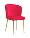 Chaise moderne DIANA gold velours fushia