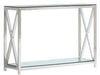 Table console KENSY chrome en verre 120x40x78 cm 