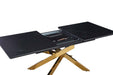 Table extensible AGATHE Gold plateau Céramique marbré noir