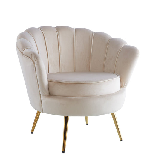 Fauteuil NYMPHEA gold en velours moka