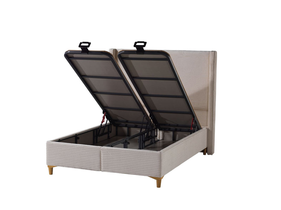 LIT COFFRE VENUS COTELE BEIGE 140X190CM - image 2