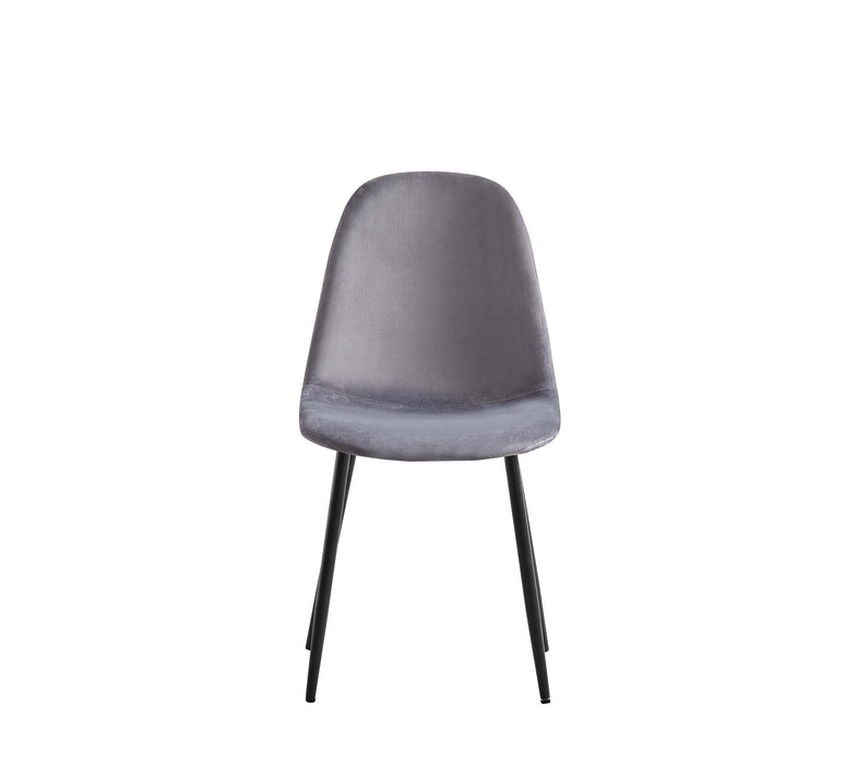 CHAISE SCANDINAVE PIED NOIR VELOURS ANTHRACITE - image 1