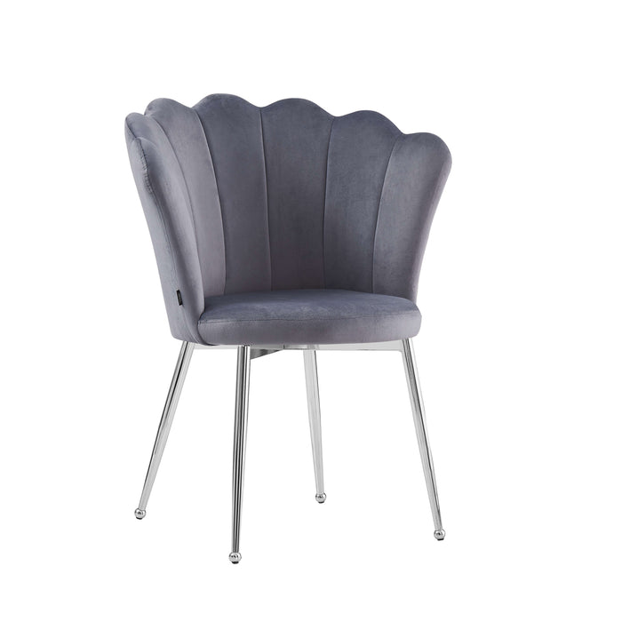 CHAISE NYMPHEA CHROME VELOURS SILVER - image 1