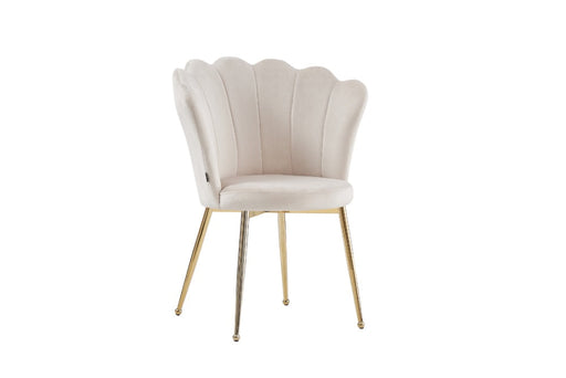 Chaise NYMPHEA pieds Gold assise Velours écru