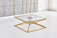 Table basse carrée PYRAMIDE 100x100 cm gold