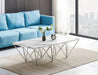 Table Basse GIZE rectangle Chrome et plateau en verre 130X70X42 cm - image 1