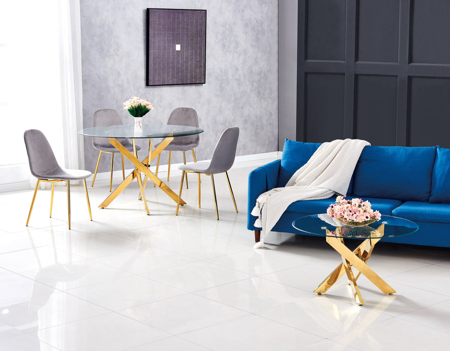 TABLE REPAS JESSICA GOLD TRANSPARENT XXL120x75cm - image 4