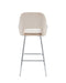 TABOURET DE BAR ATHENA PIED CHROME VELOURS BEIGE - image 2
