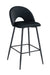TABOURET DE BAR TEDDY PIED METAL NOIR VELOURS NOIR - image 1