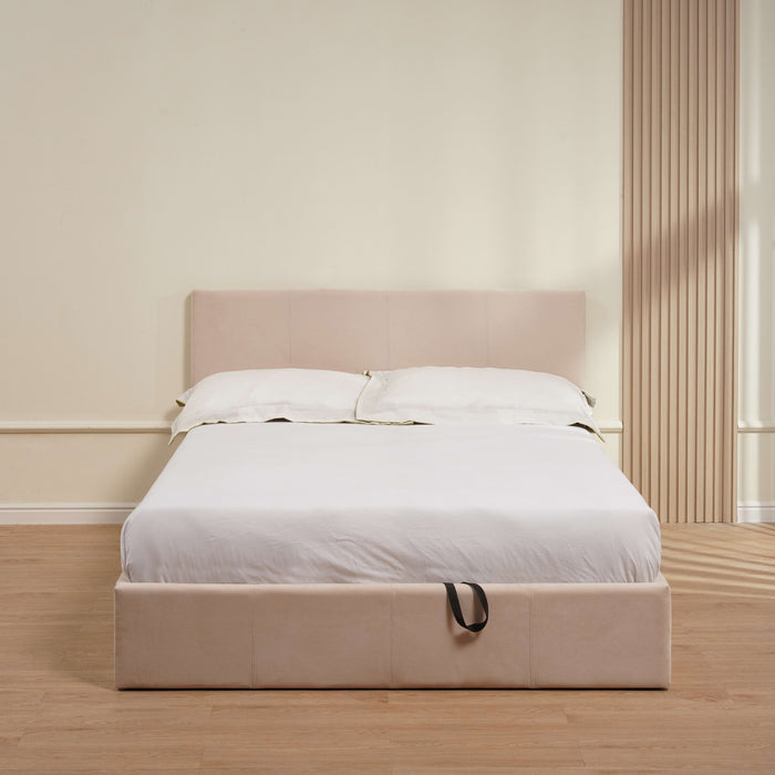 LIT COFFRE BASTIEN VELOURS BEIGE 160X200 - image 1
