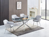 TABLE REPAS JESSICA RECTANGLE CHROME VERRE TRANSPARENT 150x90cm - image 4