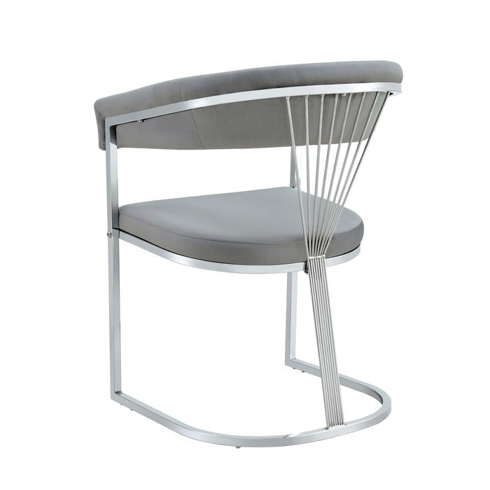 CHAISE AVEC ACCOUDOIR BRITTANY CHROME GRIS SILVER - image 3