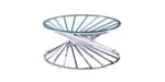 Table basse ronde NAUTILUS chromé plateau verre D80 cm - image 1