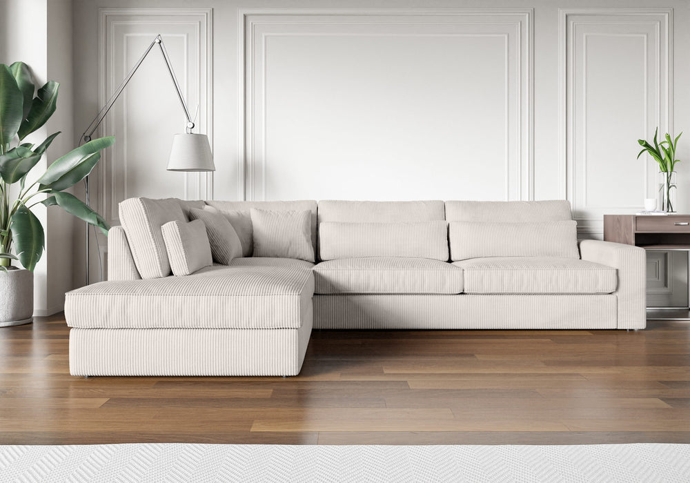 CANAPE LE BRISTOLA ANGLE GAUCHE COTELE ECRU 315X230cm - image 1