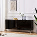 BUFFET BAROQUE LAQUE NOIR 4 PORTES 180X40X80 CM PIEDS CHROME - image 2