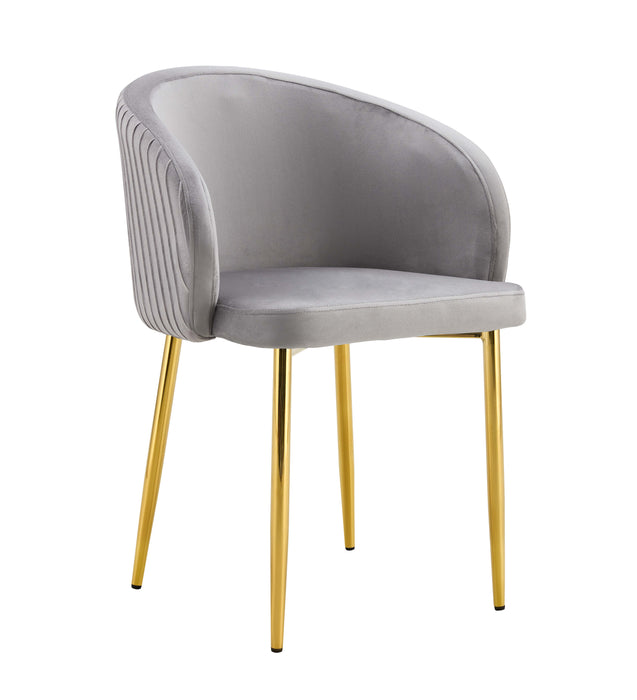 CHAISE AVEC ACCOUDOIR CARLITA GRIS PIED GOLD - image 1