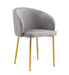 CHAISE AVEC ACCOUDOIR CARLITA GRIS PIED GOLD - image 1