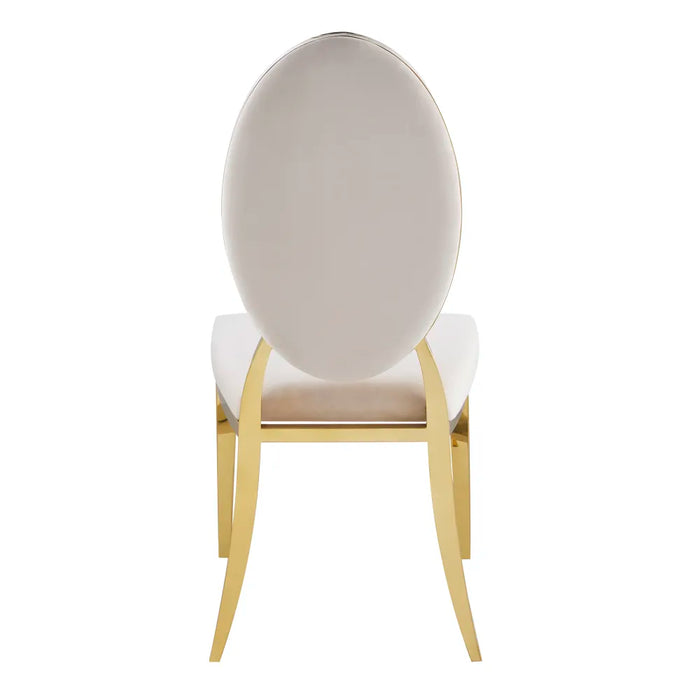 Chaise MEDAILLON capitonnées  Gold et velours beige