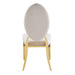 Chaise MEDAILLON capitonnées  Gold et velours beige