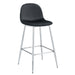 TABOURET DE BAR SCANDINAVE PIED CHROME VELOURS NOIR - image 1