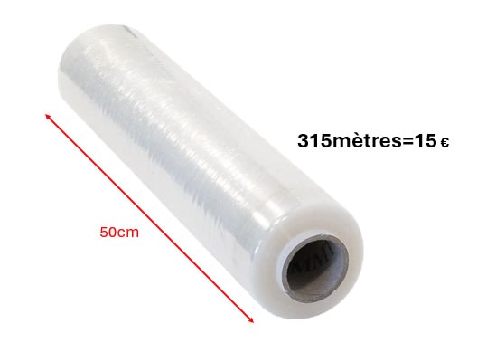 ROULEAU DE FILM ETIRABLE TRANSPARENT 315M