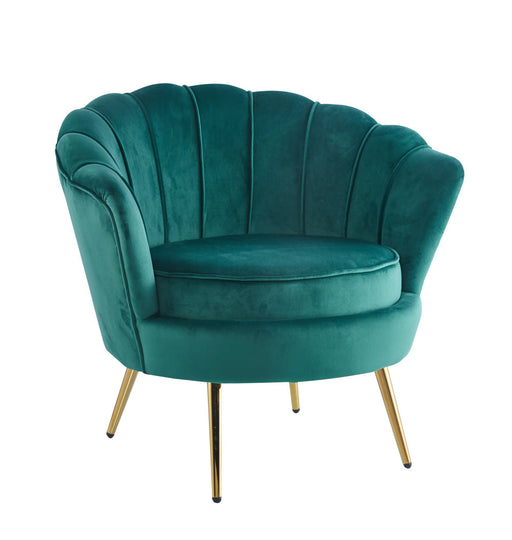 Fauteuil NYMPHEA gold en velours vert