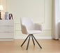 CHAISE AVEC ACCOUDOIR LOLA PIED METAL NOIR TISSU ECRU - image 1
