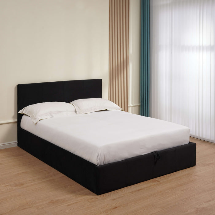 LIT COFFRE BASTIEN VELOURS NOIR 160X200 - image 2