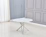 Table à Manger ronde ELECTRA verre effet marbré 120x75 cm chrome