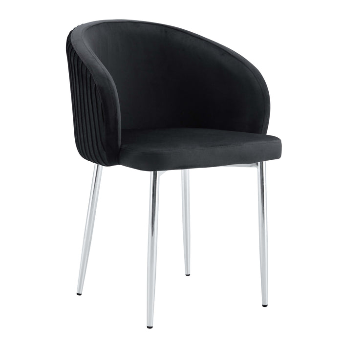 CHAISE AVEC ACCOUDOIR CARLITA NOIR PIED CHROME - image 1