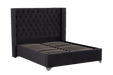 Lit double 160X200 cm PRINCESSE velours sommier inclus noir