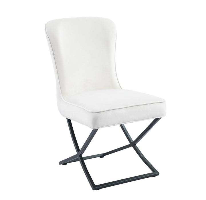 CHAISE GABRIELLE METAL NOIR VELOURS ECRU - image 2