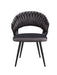 CHAISE CAROLINA PIEDS METAL NOIR VELOURS ANTHRACITE - image 1