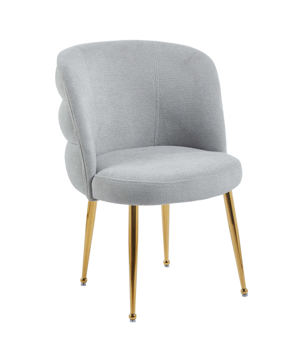 CHAISE SACHA PIEDS GOLD ASSISE GRIS TISSU EFFET LIN - image 3