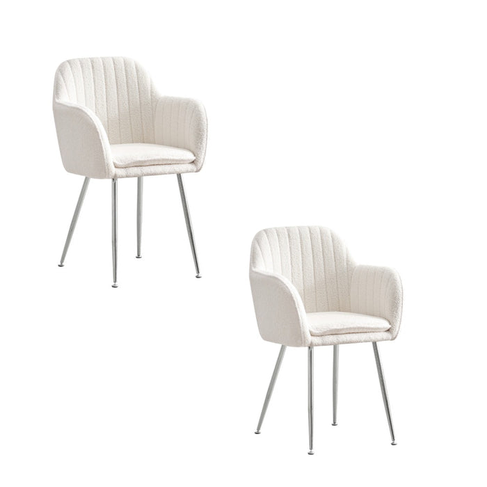 Lot de 2 chaises Chic KANVAS en velours pieds Chromés - image 1