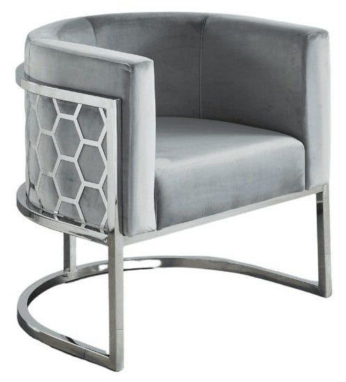 Fauteuil ALVEOLES velours anthracite gris