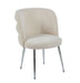 CHAISE SACHA PIEDS CHROME ASSISE ECRU TISSU EFFET LIN - image 3