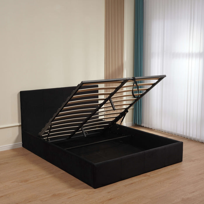 LIT COFFRE BASTIEN VELOURS NOIR 140X190 - image 3