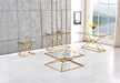 Table basse carrée PYRAMIDE 100x100 cm gold