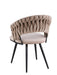 CHAISE CAROLINA PIEDS METAL NOIR VELOURS TAUPE - image 3