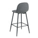 TABOURET DE BAR SCANDINAVE PIED METAL NOIR VELOURS ANTHRACITE - image 3