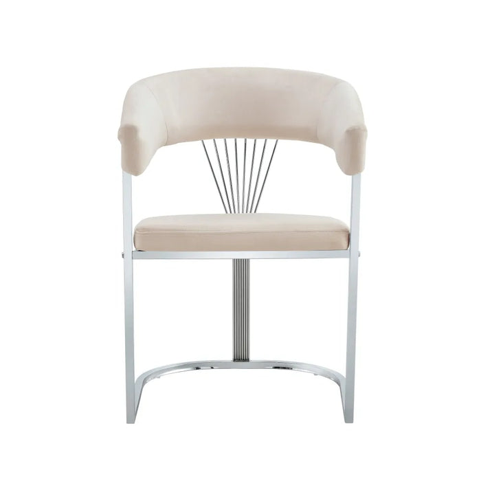 CHAISE AVEC ACCOUDOIR BRITTANY CHROME VELOURS BEIGE - image 1