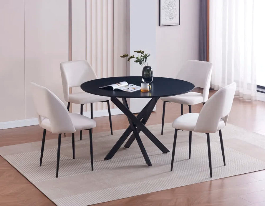TABLE A MANGER EN BOIS JESSICA PIEDS METAL NOIR - image 1