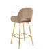 TABOURET DE BAR ATHENA PIED GOLD VELOURS TAUPE - image 3