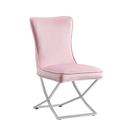 Chaise GABRIELLE capitonnée velours rose