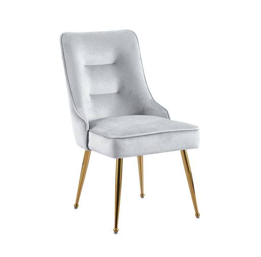 Chaise luxury ZIP en velours pieds Gold gris