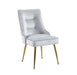 Chaise luxury ZIP en velours pieds Gold gris