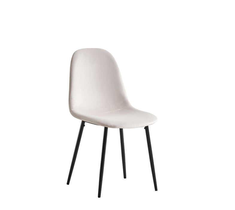 CHAISE SCANDINAVE PIED NOIR VELOURS BEIGE - image 2