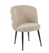 CHAISE SACHA PIEDS METAL NOIR ASSISE MOKA TISSU EFFET LIN - image 3