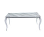 TABLE REPAS BAROQUE CHROME MARBRE GREIGE 180X90X75CM - image 1